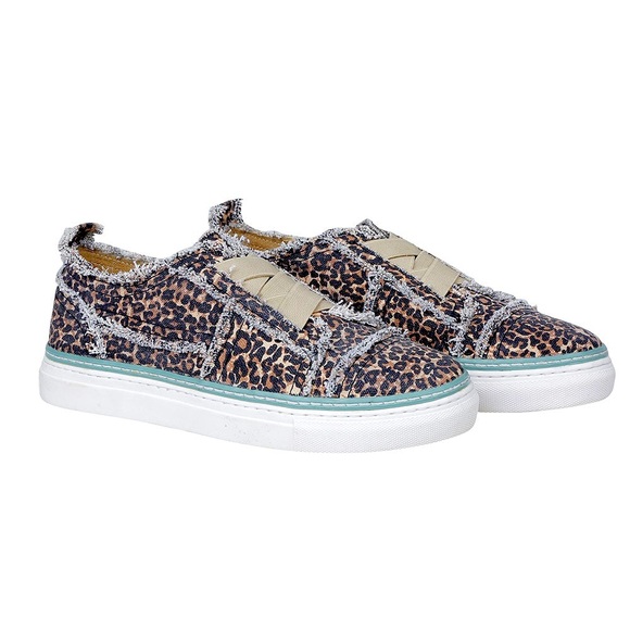 NEW Myra Bag Cosier Elastic Stretch Slip-On Sneakers Cheetah Animal Print Size 8 - Picture 1 of 4